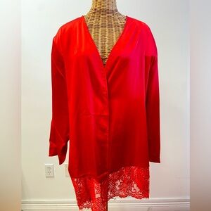 Wolf & whistle Red Satin and Lace Robe Size 6